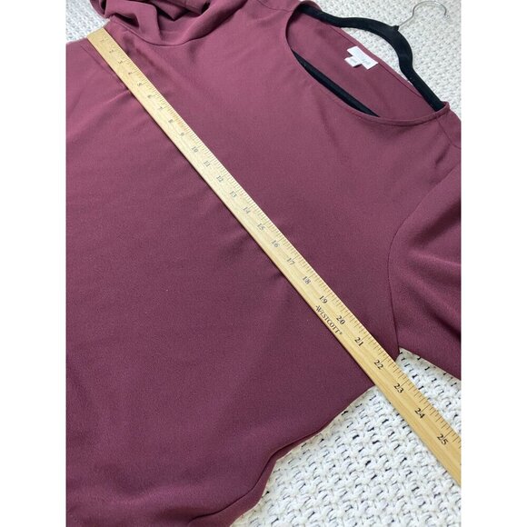 J. Jill Womens Maroon Pleated Hem Long Sleeve Top Women size Large Office Career - Picture 9 of 13